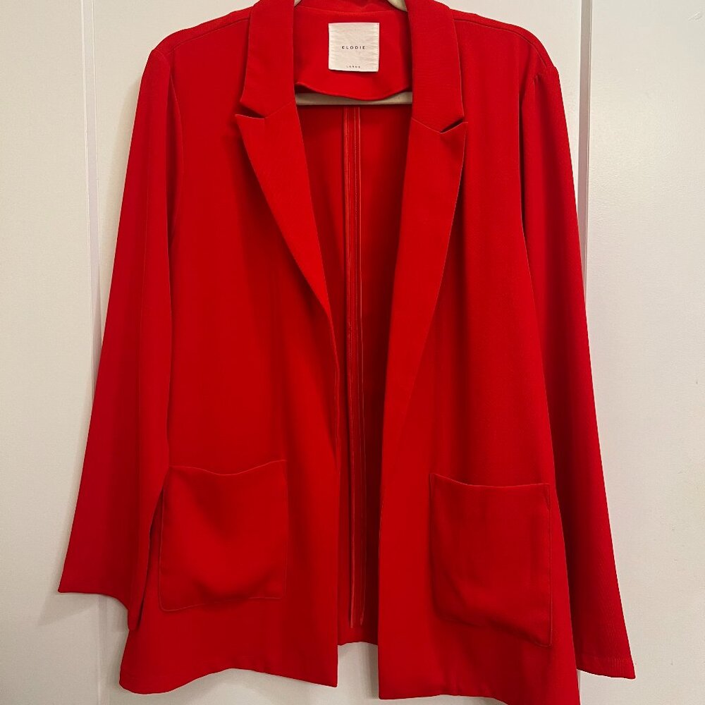 Elodie Bright Red Lightweight Blazer - L